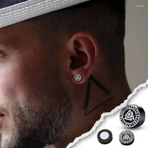 バックイヤリングバイキングVegvisir Runes Clip for Men boys stainless Steel kak