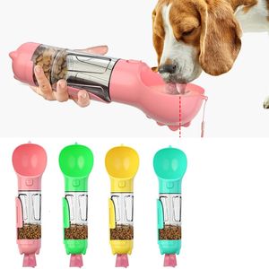 Alimentadores de tigelas para cães 3 em 1 Garrafa de água portátil para cães Cães Alimentador multifuncional Tigela para beber filhotes de cachorro Gatinho Dispensador de comida ao ar livre Acessórios para animais de estimação 231023