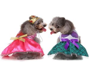 Hundkläder Halloween Cosplay Costume Funny Cartoon Princess Dress and Hat Set för Small Medium5445351
