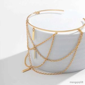 Łańcuch łańcucha dla kobiet otwarcie mody górnej bransoletki srebrne mankiety złote mankiety regulowane opaskę r231025
