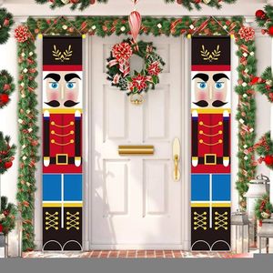 Decorazioni natalizie Schiaccianoci Soldato Banner Distico Pendenti 2023 Decor per la casa Vacanze Merry Door Happy Year 231025