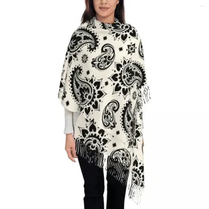 Lenços Paisley Padrão Xales Wraps para Senhoras Inverno Grande Lenço Macio Boho Pashminas Borla