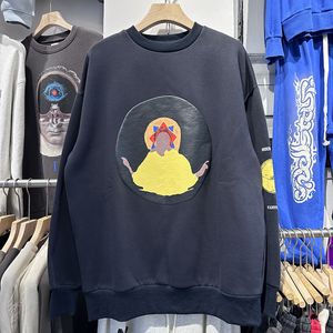 Fotos reais 2024 y2k streetwear masculino novo retro solto camisola para homem e mulher camisolas de manga longa