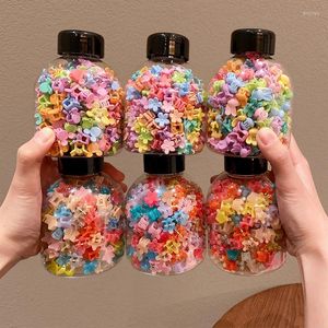 ヘアアクセサリー50pcs/set甘いキャンディーカラーフラワースターヘアピンサイドクリップガール