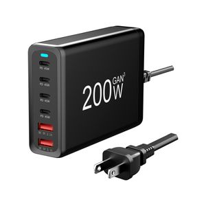 200w USB typu C Multi-Port z zwarciem ochrony obwodu dla laptopa ładowarka telefoniczna US Plug