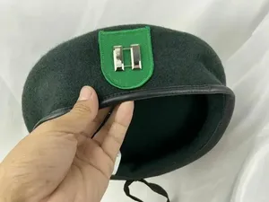 ベレー帽US陸軍第9特殊部隊グループBlackish Green Beret Officer's Captain Rank Military Hat Reenactment