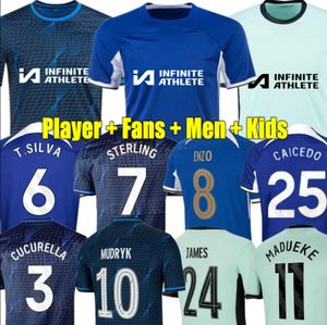 23 24 CFC Nkunku Soccer Jerseys N. Jackson Kids 키트 플레이어 버전 2023 2024 Enzo Pulisic Sterling James Koulibaly Azpilicueta Havertz Fofana 축구 셔츠 훈련