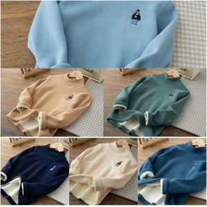 Boys Girls Half High Necked Bottoming Shirt For Autumn Winter Middle And Old Children Warm Childrens Long Sleeved Hoodie Trend Underlay