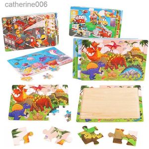 Puzzles New 30 Pieces Wooden 3d Puzzles Cartoon Animal Jigsaw Puzzle Board Game Preschool Montessori Educational Toys For ChildrenL231025