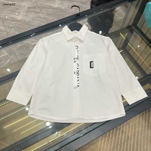 Luksusowa koszula dla dzieci długotrwałe dla dzieci kurtka lapowa rozmiar 100-160 cm uproszczone litera logo drukowanie dziecięce bluzki OCT25
