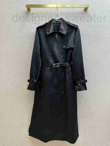 Women's Trench Coats Designer 2023 Autumn New Womens Silver Mid length Tunic Windbreaker OM86