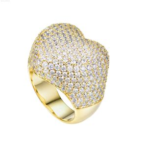 925 Pierścienie luksusowe modne Hip Hop Gold Plaked Sterling Srebrne męskie VVS moissanite lodowany pierścień