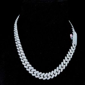Cuban Link Chain 925 Sterling Silver Iced Out Vvs Moissanite Diamonds Hip Hop Rapper Necklace