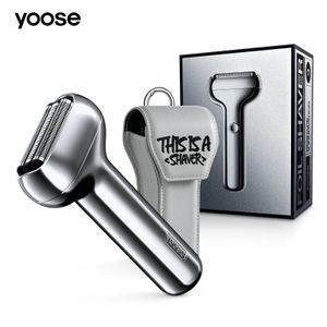 Razors bıçakları yoose t1 erkekler için elektrikli tıraş tacizi su geçirmez folyo tıraş makinesi şarj edilebilir ıslak kuru folyo tıraş makinesi erkekler için portatif deri kasa 231025