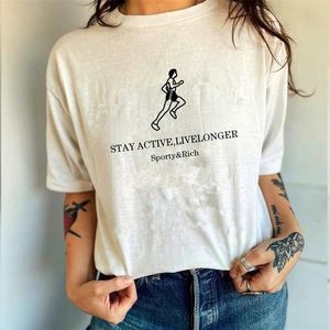 女性用Tシャツスポーティでリッチな手紙印刷された女性用グラフィックティーサマーコットン半袖カジュアルトップルーズOネックCOO287E