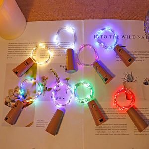 Noel Süslemeleri 30 PCS Şarap Şişesi Tıpa Bakır Tel Işık LED String Düğmesi Cork Kapalı Dekorasyon Yıldız Renk 231025