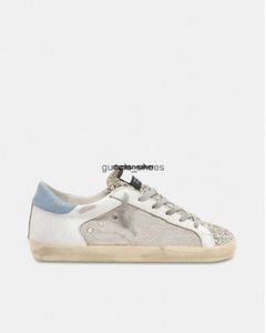 Sneakers Casual Shoes Dirty Shoe Golden Super Star Classic Do-Old Snake Skin Heel Suede Cream Sole White Leather
