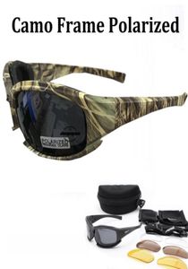 Camouflage tattico Men039s Occhiali polarizzati Occhiali da tiro da caccia 4 Kit di lenti Occhiali da sole da uomo Trekking3036287