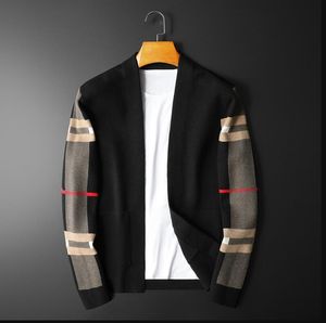 NOWY MĘŻCZYZN KLACZNY SWEATER SWACY MISK HOP DŁUGO-STEEVED STRIPE MĘŻCZYZN KOBIETY KOBIETA SPRAWIE STRONY STREET Arystokratyczne codzienne swetry Swatery Pluz Rozmiar Knitle Jacket