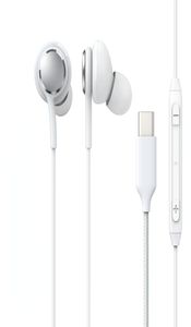 Portátil com fio tipo c fone de ouvido estéreo fones com microfone para samsung s10 s20 plus s21 ultra usbc earphones2330293