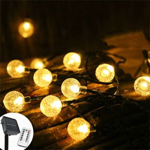 Christmas Decorations 12m Camping Flashing Solar Spherical Light String Outdoor Led Waterproof Garden Decoration Bubble Color Party 231025