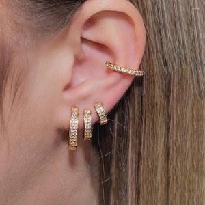 Hoop Earrings 2PCS Stainless Steel CZ Zircon Small For Women Men 6mm 8mm 10mm Huggie Thin Cartilage Earring Piercing Jewelry