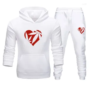 Erkeklerin eşofmanları kadın giyim eşyası çift hoodie ve pantolon 2 adet moda baskı sporları takım elbise spor kıyafetleri