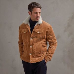 Куртки из 100% хлопка, вельвет, осень-зима, мужские кашемировые американские повседневные пальто, весенняя толстая винтажная мужская одежда 2023 YQ231025