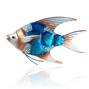 Trädgårdsdekorationer Metal Fish Wall Decor for Garden Ornaments Outdoor Pond Decoration Garden Statyer and Sculptures Miniaturas Lawn Ornament 231025