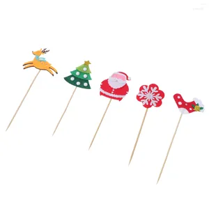 Festlig leverans Cake Christmas Party Toothpick Decorations Merry Decor Accessory Adorn Insert Holiday Baking dessert 2023 Picks