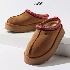 Plus Größe 44, beste Qualität, beliebte Marken-Winter-Damen-Tazz-Plateau-Hausschuhe, kastanienbraune Damen-Slide-Slipper, Designer-Mode-Sandalen, Damen-Stiefeletten, ohne Box