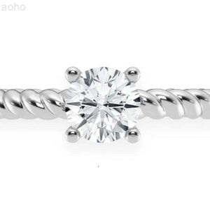Hip Hop Jewelry 925 Sterling Silver Infinity Rope Ring Vvs Moissanite Round Brialliant Cut Diamond Engagement Rings
