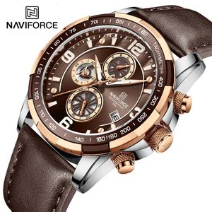 ساعات المعصم Naviforce Luminous Hands Mens Watches Top Men Men Watch Waterproof Sport Wrist Luxury Chronograph Quartz Male Clock 231025