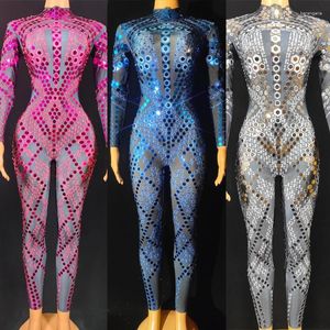 Stage Wear 4 Colors Flashing Sequins Jumpsuit Bar Nightclub Dj Show Rave Outfit Women Gogo Dance Costume Festival Clothes XS6786