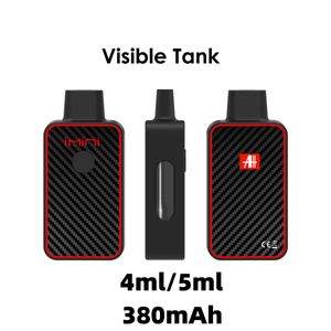 Imini Disposable Vape Pen Rechageable E Cigarette 380mAh Battery 3ml 4ml Empty Cartridge Black Colors Package Thick Oil Vaporizer CUSTOM Ceramic Coil BOX PACKAGING