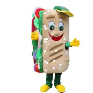 Halloween-Hamburger-Fast-Food-Maskottchen-Kostüm, hochwertiges Cartoon-Thema, Charakter, Karneval, Erwachsene, Größe, Weihnachten, Geburtstag, Party, ausgefallenes Outfit für Männer und Frauen