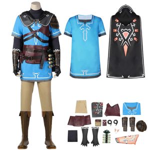 Gioco cosplay Costume Zelda Tears of the Kingdom Link Cosplay Uniforme Mantello Parrucca Vestito Costumi di carnevale di Halloween per cosplay per adulti