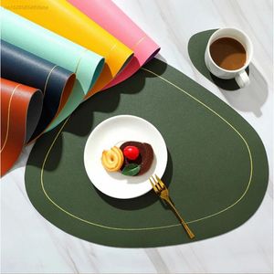 Table Mats Nordic Style Western Placemat Double-layer Irregular Oil-proof Heat Insulation Pad El Leather PVC Mat Dinner Plate