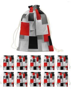 Christmas Decorations Geometric Red Black Gray Solid Abstract Candy Bags Santa Gift Bag Home Party Decor Navidad Xmas Linen Packing Supplies