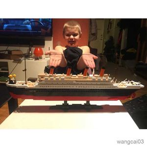 Blöcke RMS Kreuzfahrt Boot Schiff Bausteine Sets Kompatibel Ziegel City Modell Gebäude Kits 3D Für Kinder Spielzeug R231025