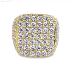 Hip hop masculino feminino jóias finas gelado banhado a ouro 925 prata esterlina com certificado gra vvs moissanite diamante estrela anel