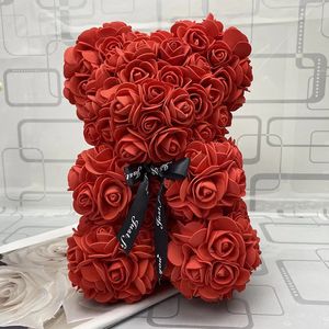 装飾的な花の花輪高さ25cmのバラはバレンタインデーテディベア14色ホリデーハイグレードDIYギフトクリスマスギフト結婚式の装飾231024