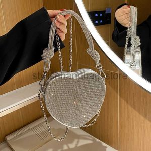 Shoulder Bags Handbags Diamonds Heart Women's Handbag 2023 New Lingerie Shoulder Bag Women's Party Bag Women's Leather Crossover Bagstylishhandbagsstore