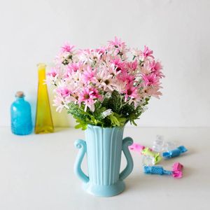 Decorative Flowers 2Branch 33cm 6Forks 18Heads Artificial Gerbera Flower Bouquet For Home Garden Living Room Bedroom Bacony Ornament Fake