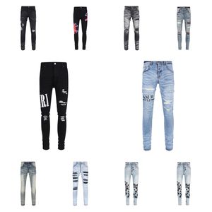 New designer men's jeans hip-hop fashion zipper washable letter jeans retro fashion men's design motorcycle cycling slim jeans .28-40