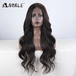 Perucas de renda frente sintética para mulheres super longo corpo ondulado com peruca de cabelo de bebê marrom ombre cosplay resistente ao calor 231025