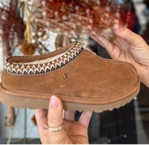 Tasman yürümeye başlayan çocuk ayakkabıları tazz bebek ayakkabıları çocuk kestane kürk slaytlar koyun derisi shearling klasik ultra mini bot kış katırları slip-on yün küçük big9985