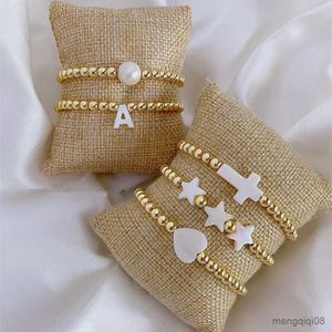 Chain Shell Heart Cross Charm Bracelets Waterproof Gold Plate Beads Bracelets Jewelry Gift Pearl Femme R231025