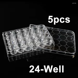 5pcs polistyren 24 Studnie Petri Dania naczynia hodowlane - dziury do laboratoryjnego biologicznego laboratorium naukowego