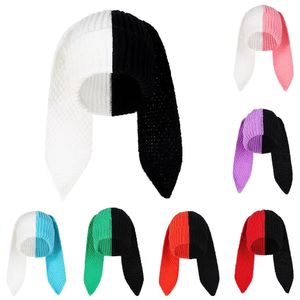 Beanie Skull Caps 2023 Splicing colors Rabbit Ears Knitted Hat Niche Design Personality Fashion Men Women Cute Warm Autumn and Winter 231025